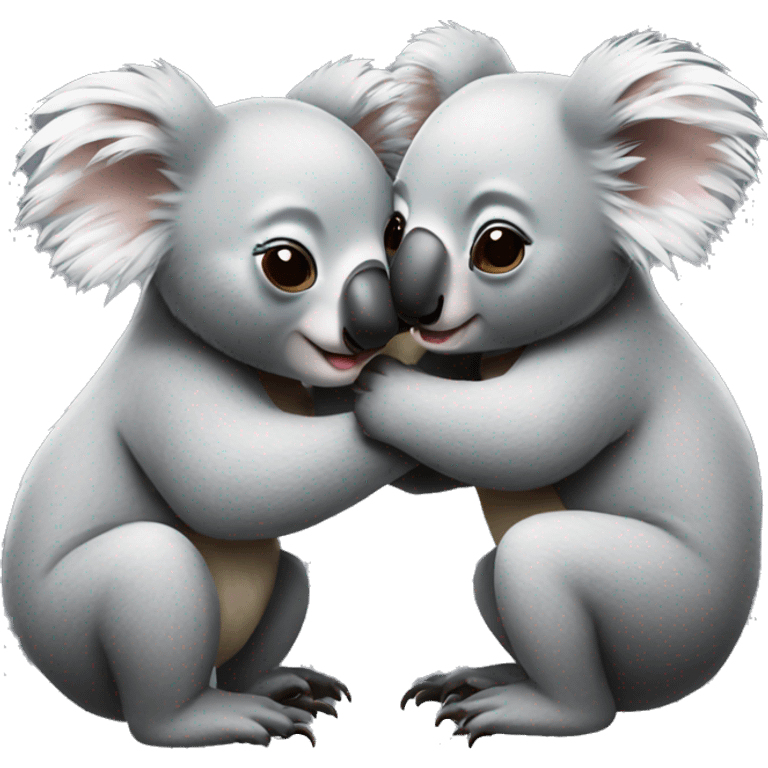 two koala bears kissing eachother emoji