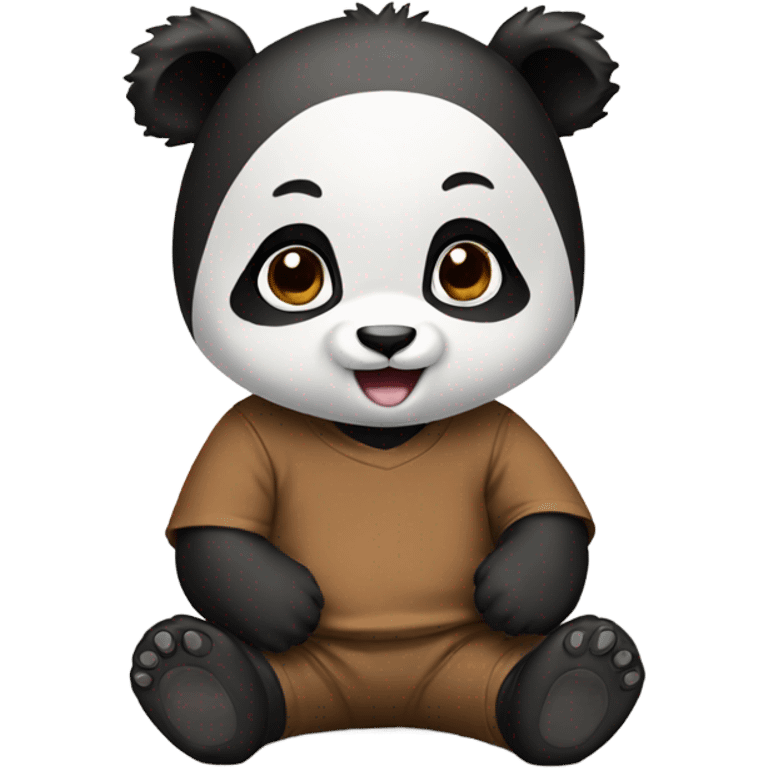 Baby panda with a brown T shirt on  emoji