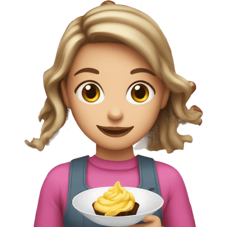 Fair Girl eating chocolate  emoji