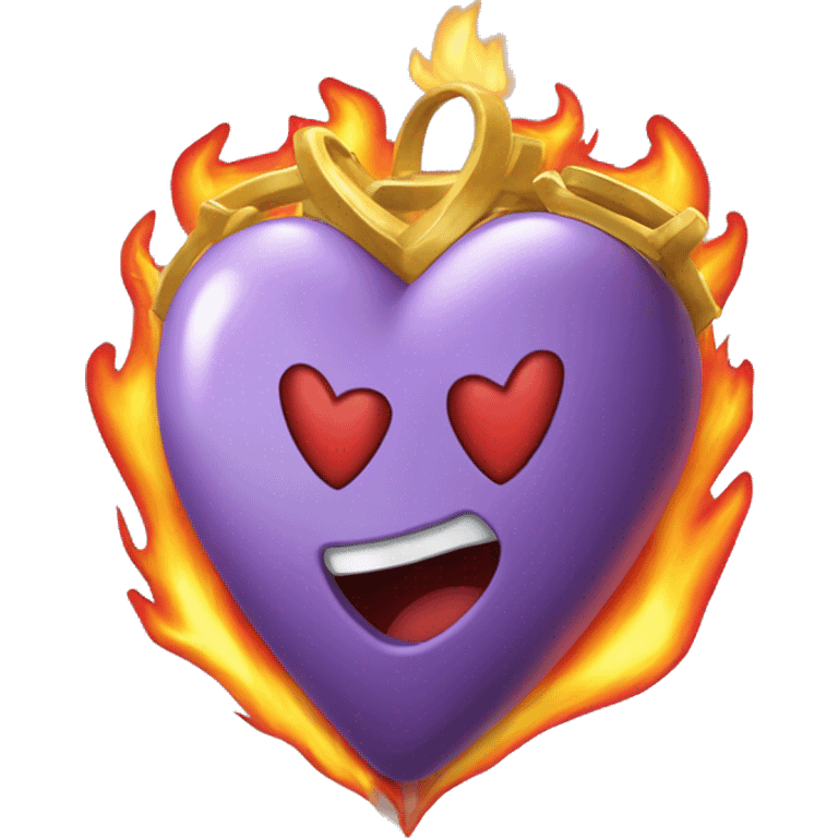 Corazón con fuego y que tenga una corona emoji