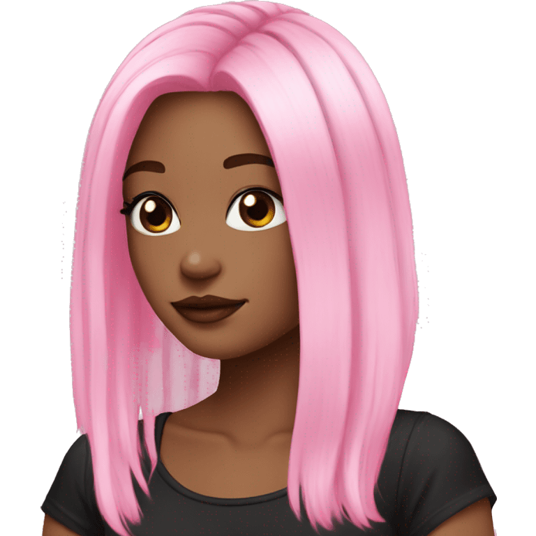 pink and black hair SCENE girl emoji