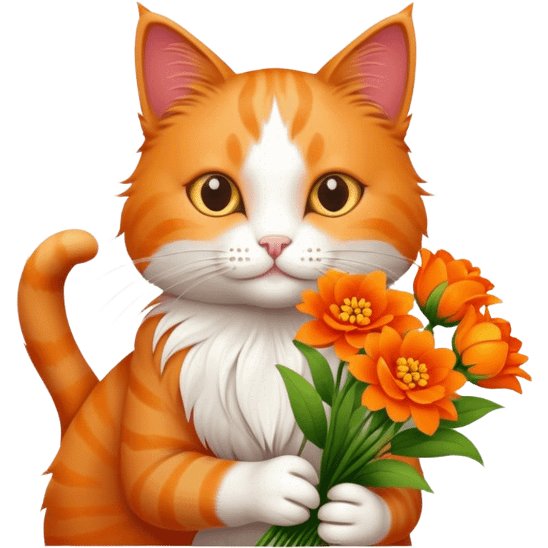 Cat take a flowers emoji