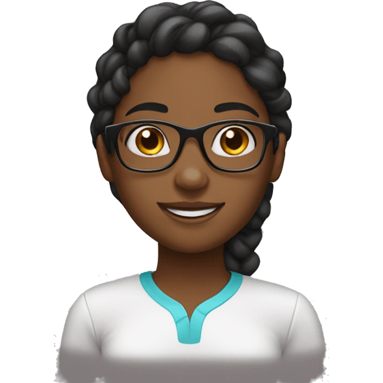 black girl with braces and glasses emoji