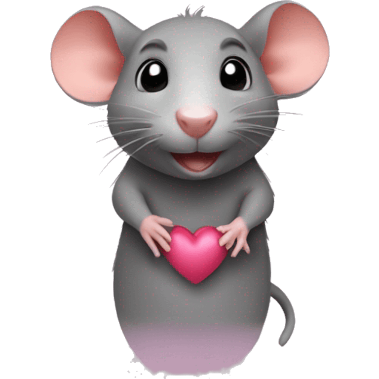 a rat in love emoji