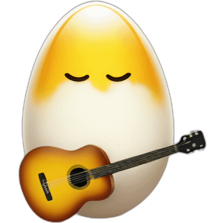 Egg playing the guitar emoji