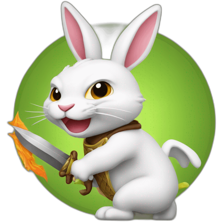 Lapin qui combat un dragon emoji