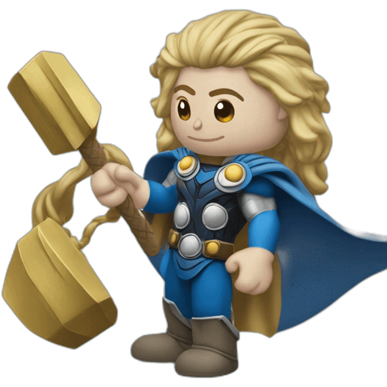 Thor con un 5 en una camiseta azul emoji