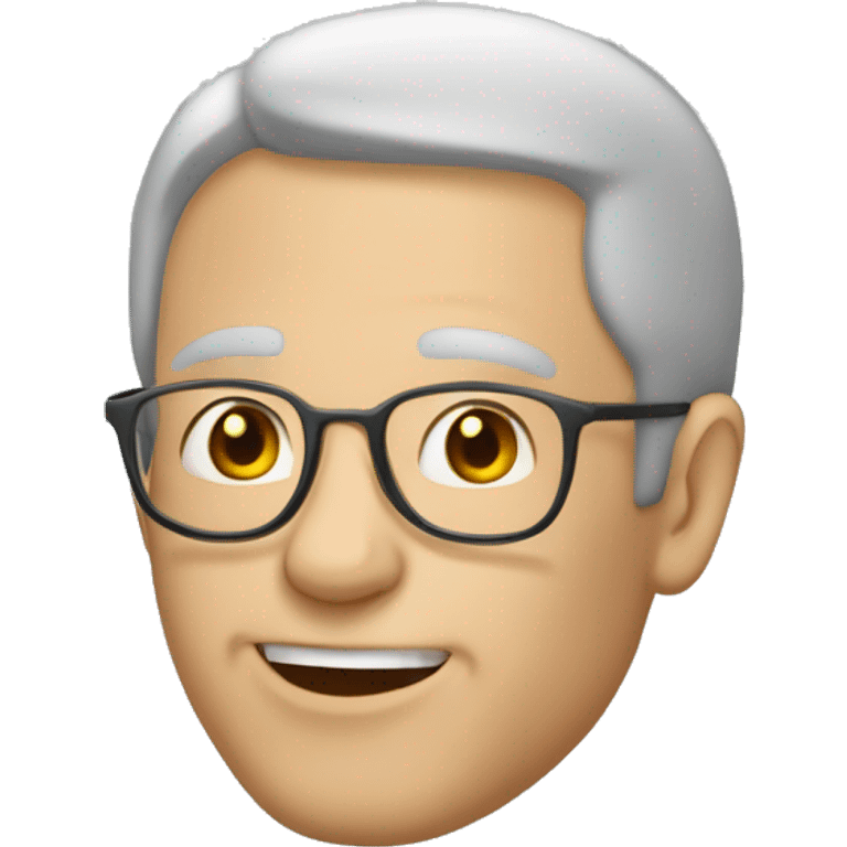 Homme sans cheveux 60 ans heureux emoji