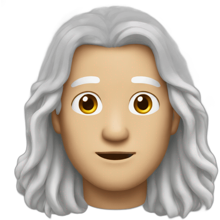 Man with long white hair emoji