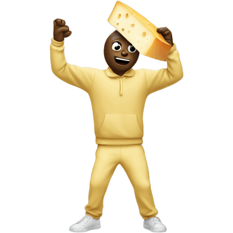 Cool cheese doing the dab emoji