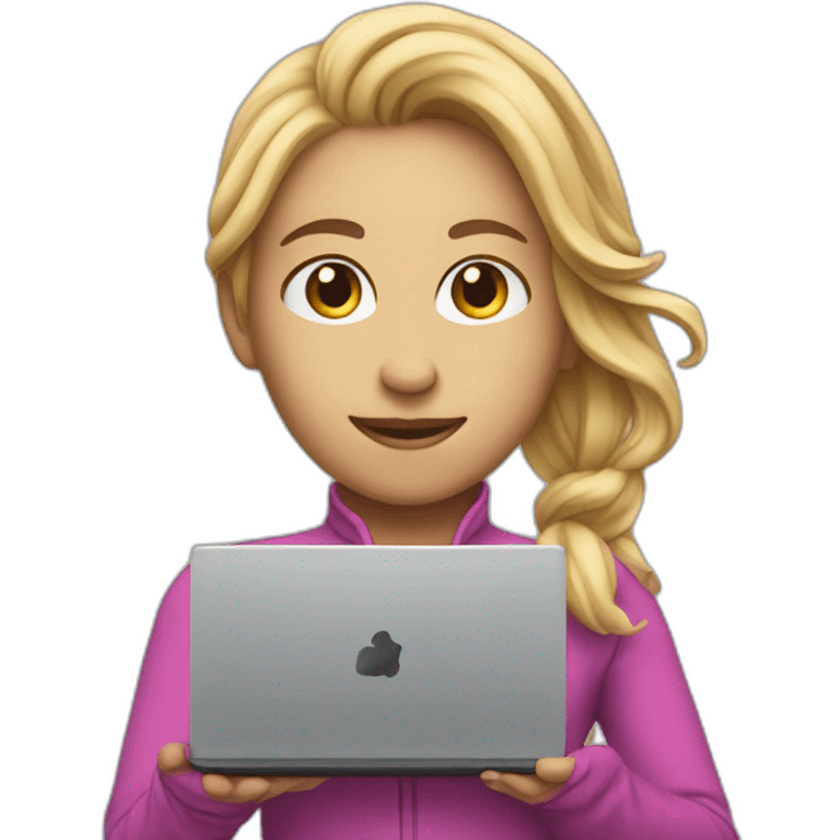 Figure skater with laptop emoji