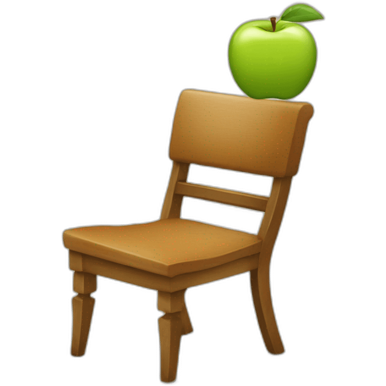 Cheval qui bout du jus de pomme sur une chaise emoji