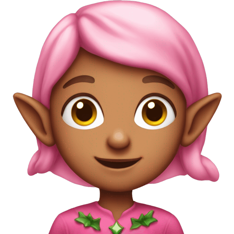 Pink cute elf emoji