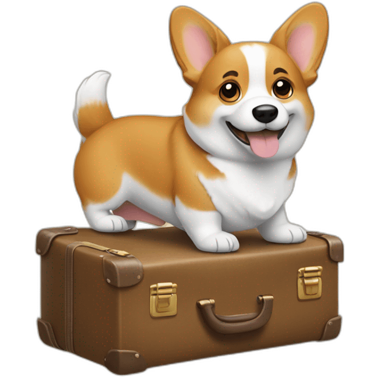 Corgi with suitcase  emoji