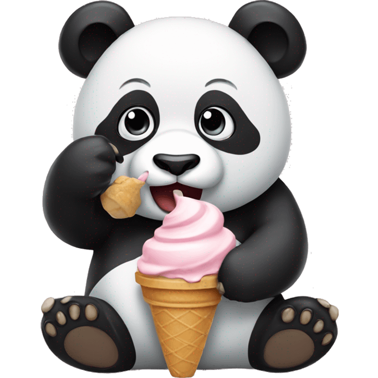 Panda eating ice cream emoji