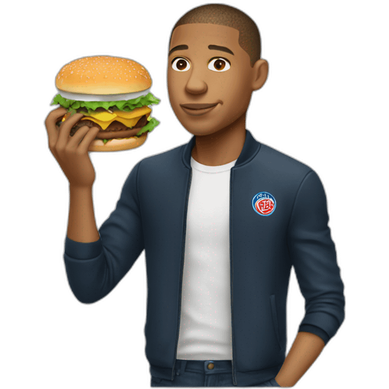 Mbappe eat burger emoji