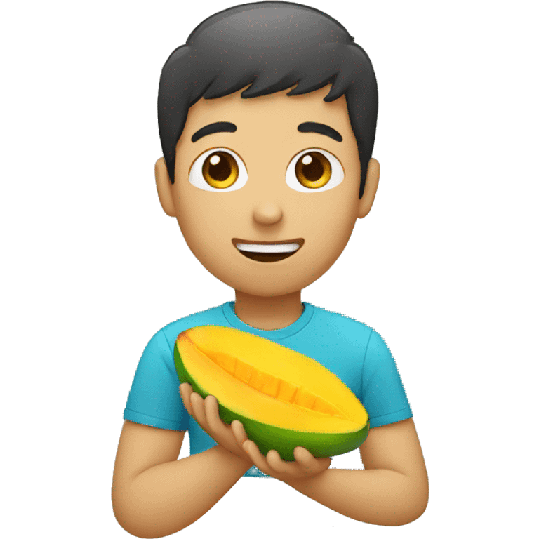 Person eating mango emoji