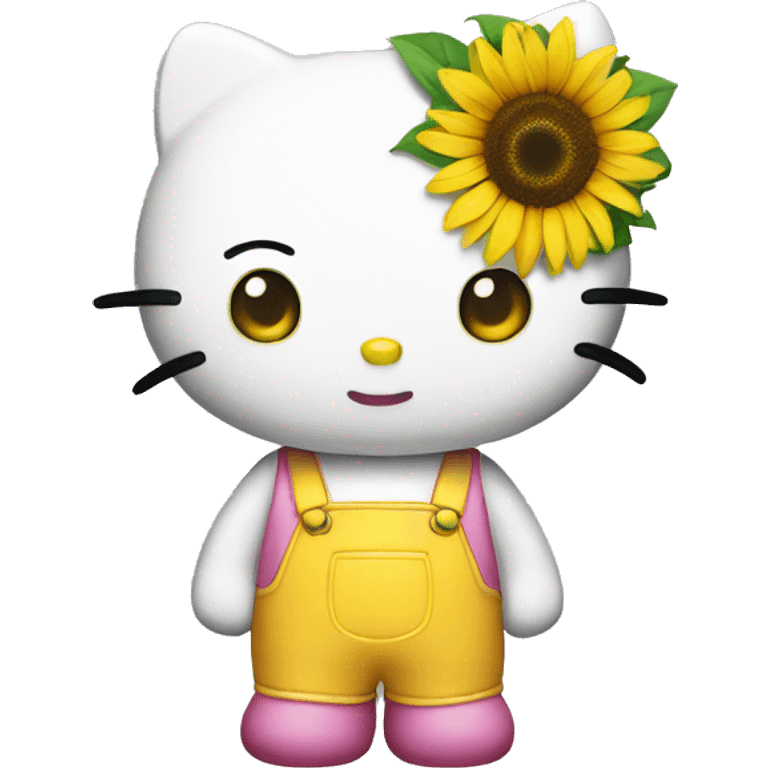 Hello kitty with sunflower  emoji