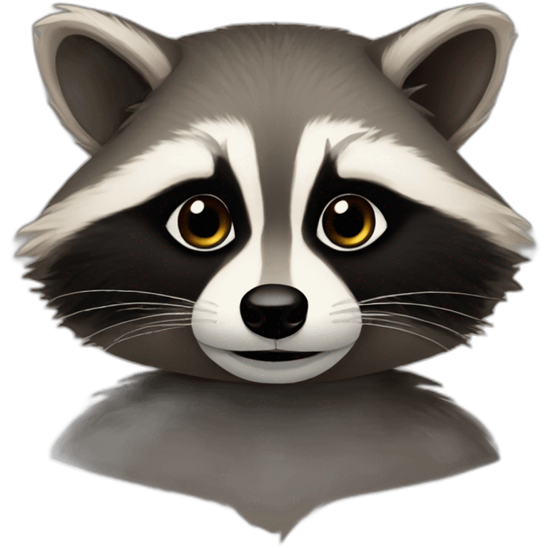 professional raccoon without hat emoji