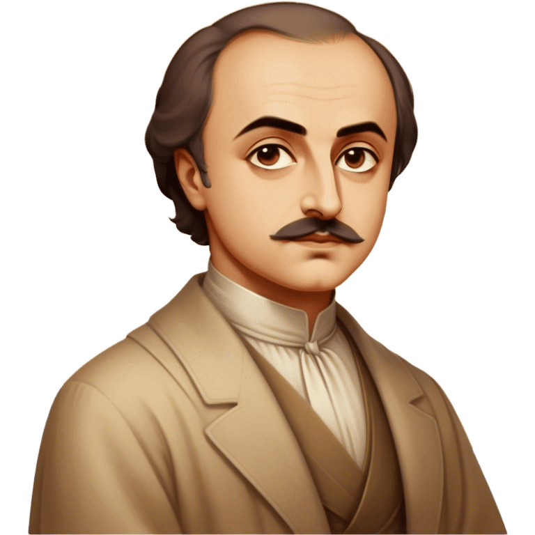 Cinematic Realistic Khalil Gibran Portrait Emoji, depicted as a poetic visionary with gentle thoughtful eyes in classic attire, rendered with soft textures and warm ethereal lighting that captures his literary spirit. emoji