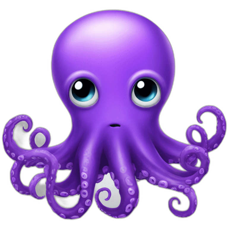 Cute purple geek Octopus emoji