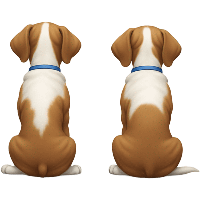 2 dogs facing away from each other emoji