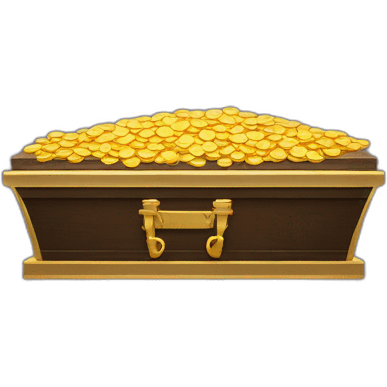 A coffin filled with gold coins emoji