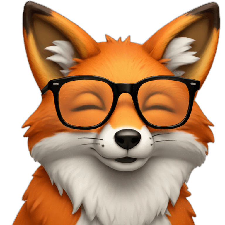 fox with glasses peace sign emoji