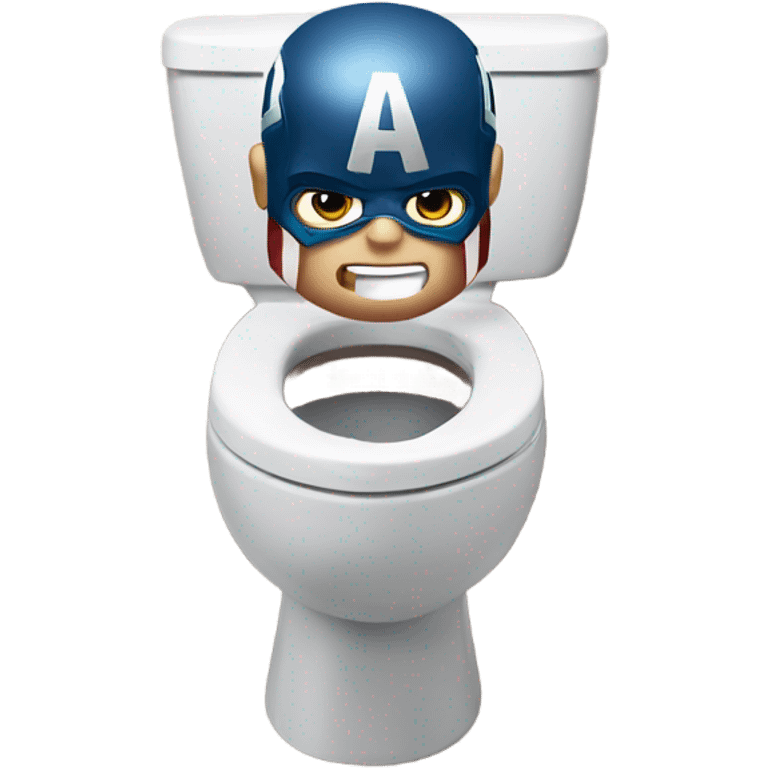 Captain America in a toilet emoji