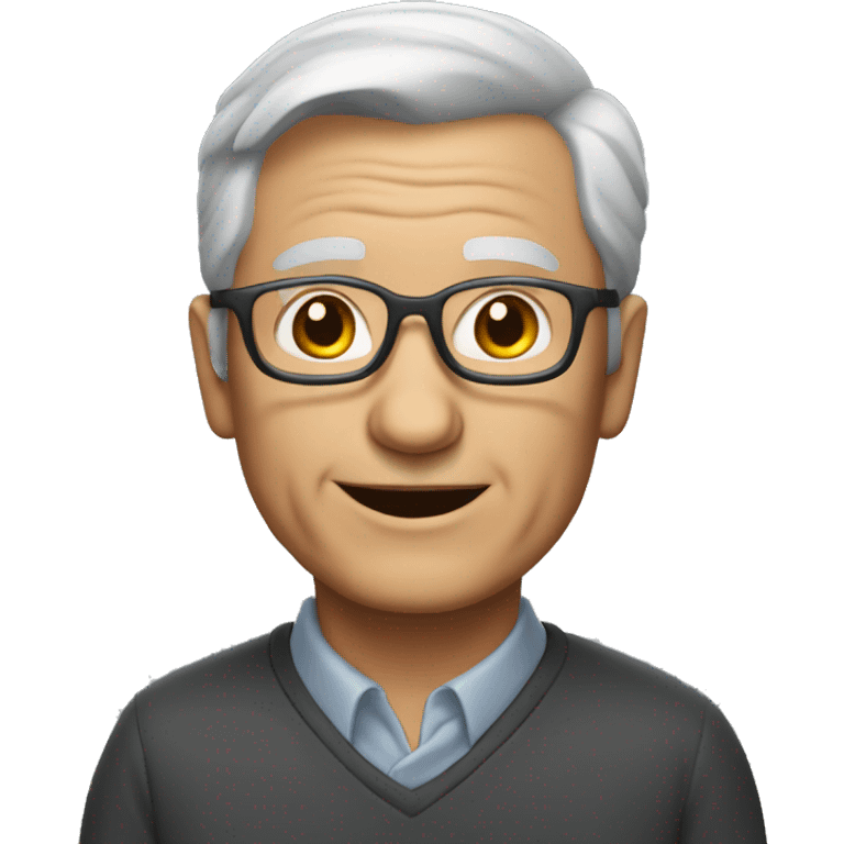 50 years professor with short
and gray hair, glass emoji