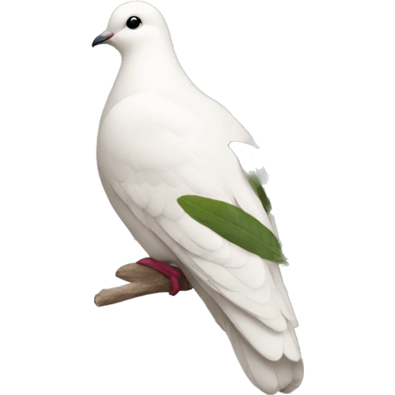 white dove sitting on olive tree emoji