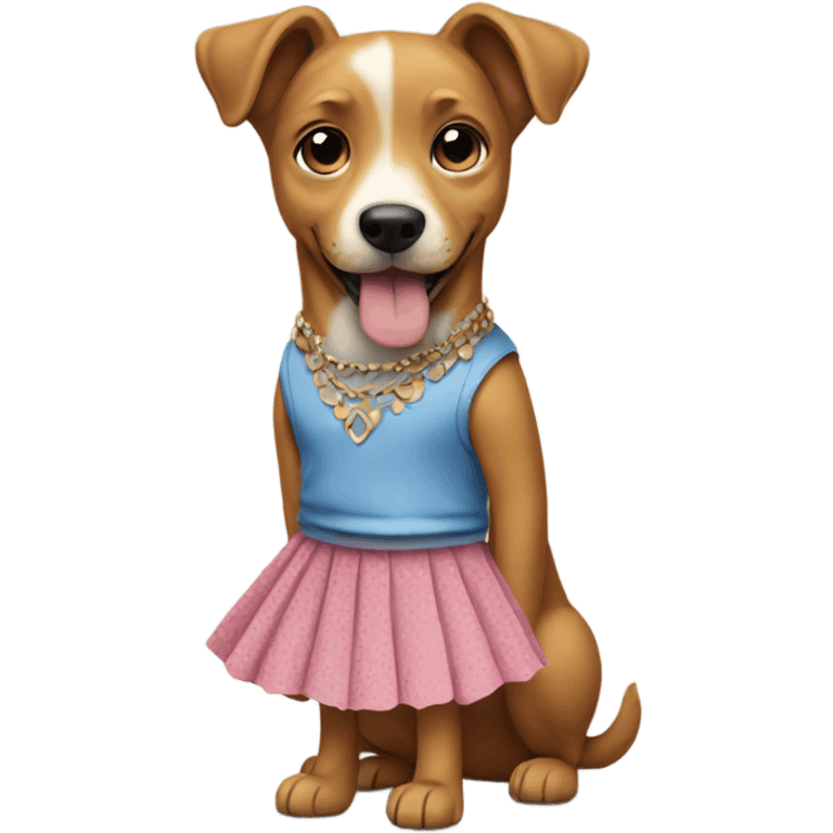 dog wearing a skirt emoji