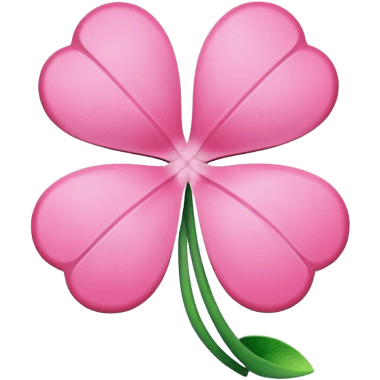 3D Four Leaf Pink Clover emoji