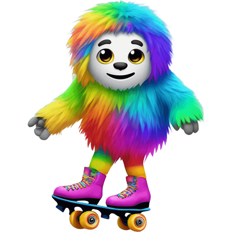 a skating rainbow yeti  emoji