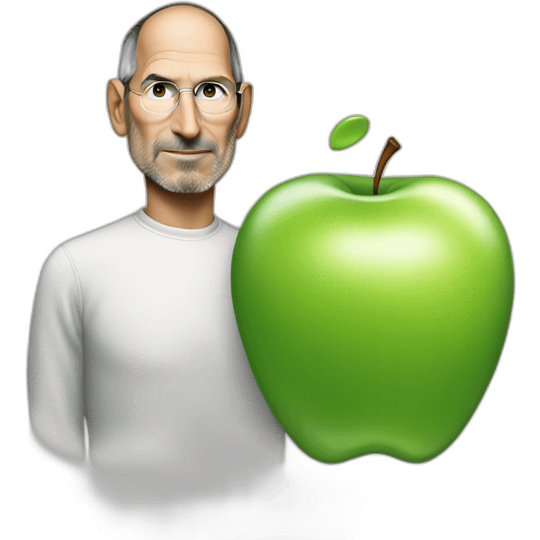 Steve Jobs with apple emoji