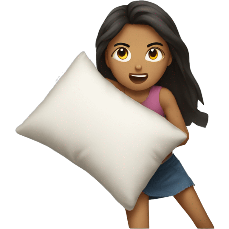 Girl punching a pillow emoji