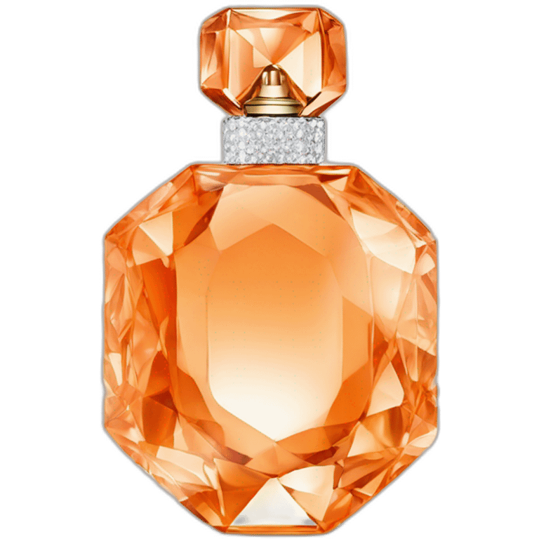 Iconic Luxury Diamond Cut Crystal Fragrance Bottle Orange Tint emoji