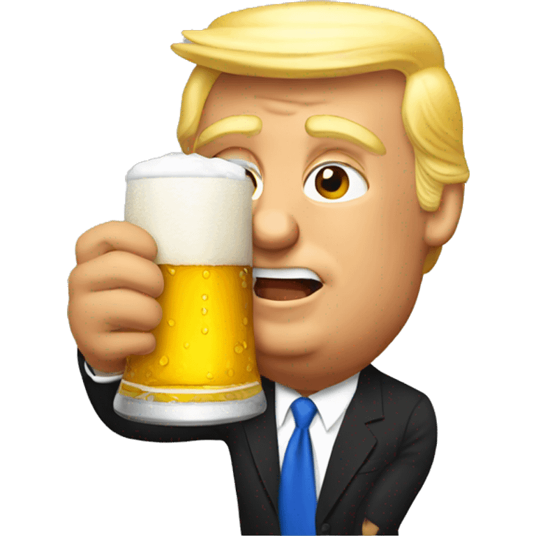 Trump drinking beer emoji