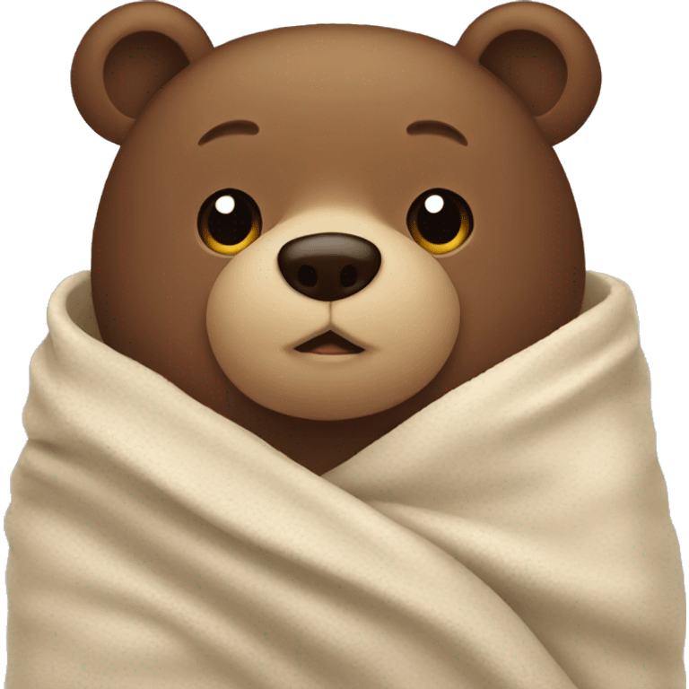 bear cozy in blanket emoji