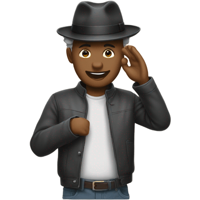 Man tipping their hat in a kind gesture  emoji