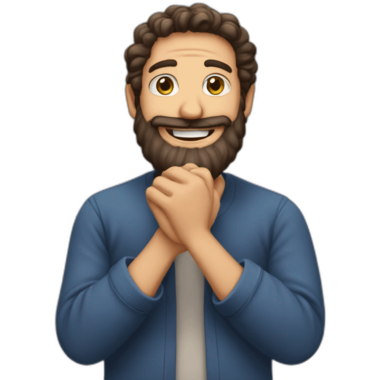 jewish man with beard smiling and rubbing hands emoji