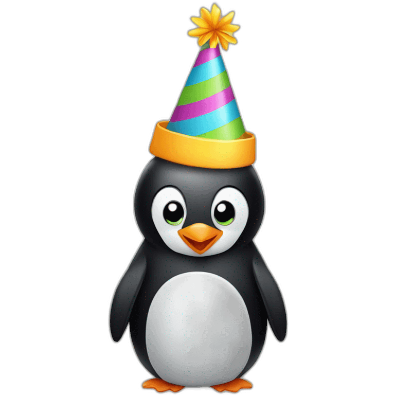 Penguin in party hat emoji