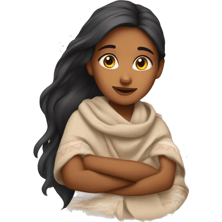 Indian girl being cozy emoji