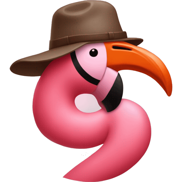 Flamingo wearing a Cleveland browns hat  emoji