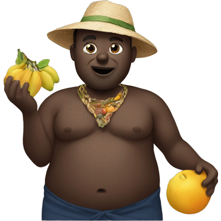 Big African man eating fruit emoji