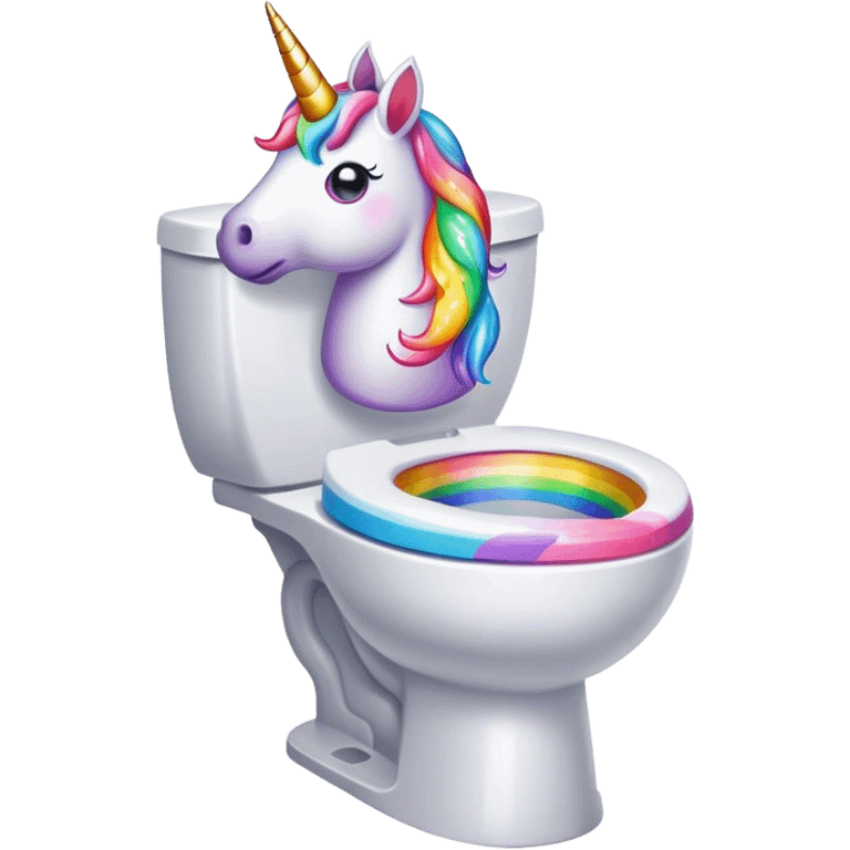 Unicorn poop in the toilet emoji