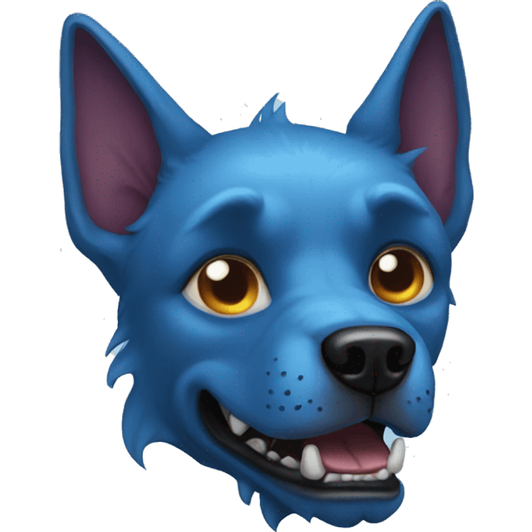 blue dog demon emoji