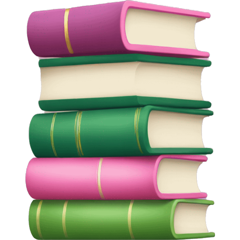 pink and green stack of books emoji