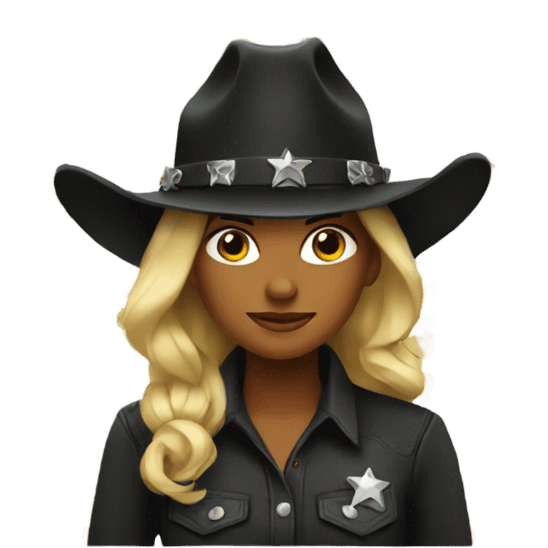 Cowgirl black hat  emoji