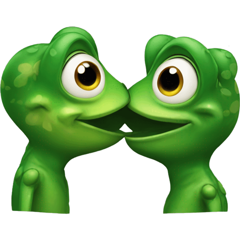 Kissing a frogs ego emoji